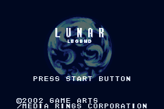 Lunar Legend title screen for GameBoy Advance